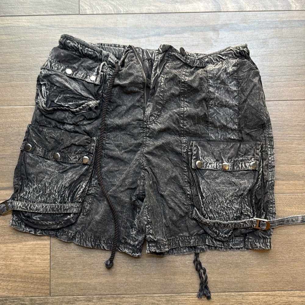 Free People Moon Bay Parachute Shorts in Mineral Black Size Small